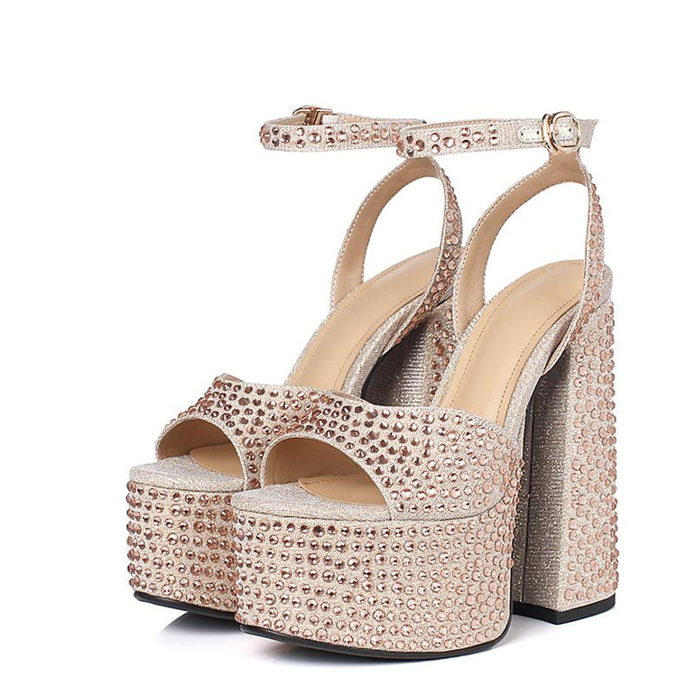 Grrly Grrls Silver Crest Platform Sandals 