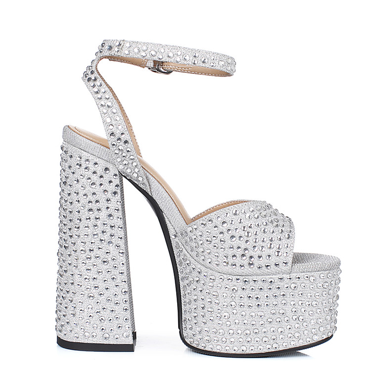 Silver Crest Platform Sandals