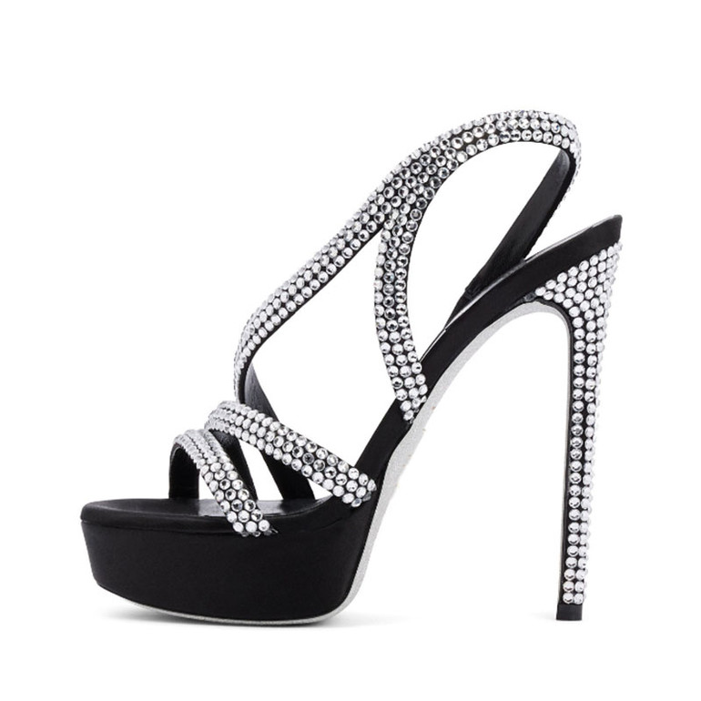 Crystal Halo Slingback Sandals