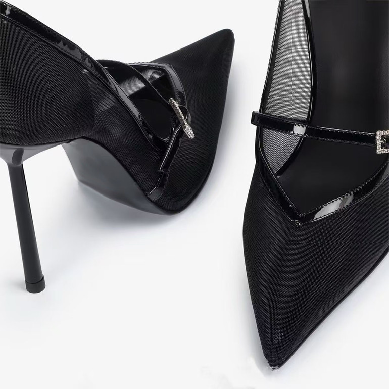 Midnight Crystal Veil Pumps 