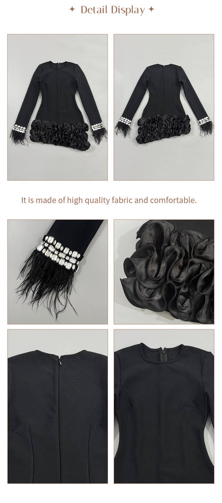 Tethered Plume Mini Dress