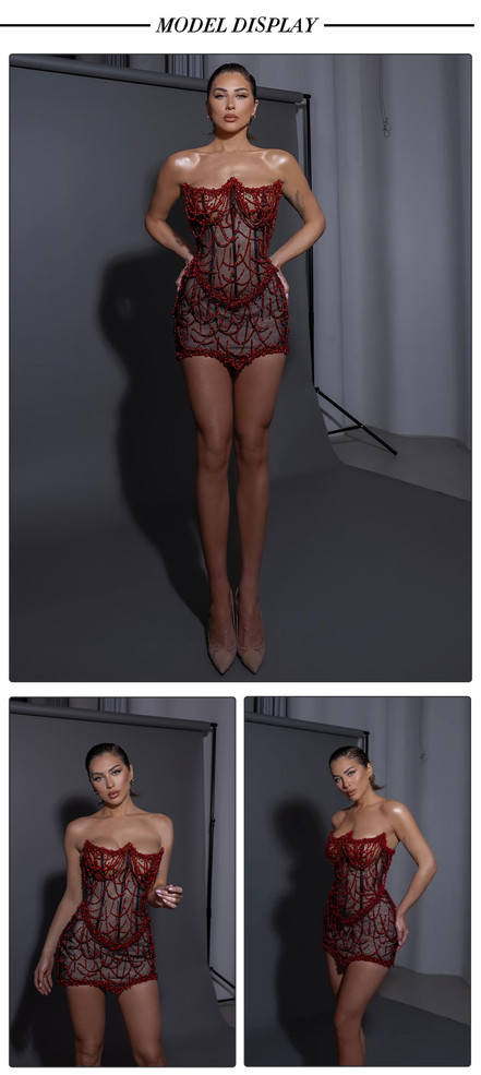 Infra-Red Corset Mini Dress