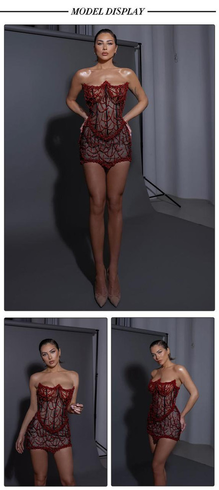 Grrly Grrls Infra-Red Corset Mini Dress 