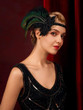 Grrly Grrls Vintage Feather Flapper Headband 1920s 