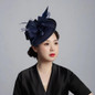 Grrly Grrls Sinamay Loop Veil & Feather Fascinator 