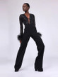 Grrly Grrls Black Opulence Feathered Jumpsuit 