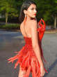 Grrly Grrls Fiery Feather Sequin Mini Dress 