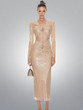 Grrly Grrls Sparkling Mirage Keyhole Sequin Midi Dress 