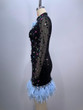 Grrly Grrls Prismatic Plume Crystal Mini Dress 