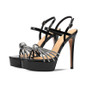 Grrly Grrls Crystal Cow Patent Leather Sandals 