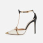 Grrly Grrls Bow Accent Mixed Color T-Strap Stilettos 