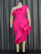 Grrly Grrls Fuchsia Ruffle Hem Plus Size Dress 
