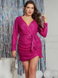 Grrly Grrls Fuchsia Sequin Plus Size Mini Dress 