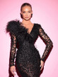Grrly Grrls Obsidian Plume – Black Feather Mesh Gown 