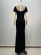 Grrly Grrls Onyx Pearl – Beaded Velvet Gown 