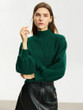Grrly Grrls Lantern Sleeve Mock Neck Sweater 