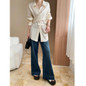  Verity Waffle-Knit Sash Blouse 