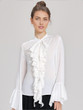  Celestia Flare-Sleeve Chiffon Blouse 