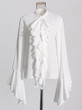  Celestia Flare-Sleeve Chiffon Blouse 
