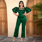  Velvet Bloom Empire Jumpsuit 