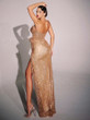 Golden Temptation Slit Gown 