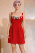 Crimson Glint Mini Dress 