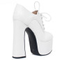 Grrly Grrls Laced Chunky Block Heel Platform Shoes  