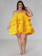 Grrly Grrls Plus Size Sleeveless Ruffled Mini Dress 