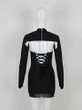 Grrly Grrls Turtleneck Beaded Black Mini Dress 