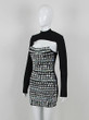 Grrly Grrls Turtleneck Beaded Black Mini Dress 