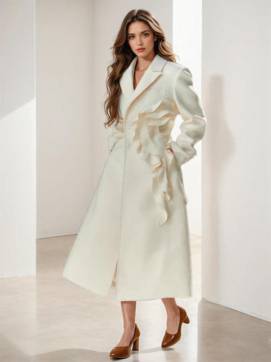 【新品】UND SHADOW FLOWER WOOL COAT Blooming Grace 3D Floral Wool Coat - Grrly Grrls