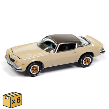Johnny Lightning 1975 Chevrolet Camaro in Cream Beige with Brown Roof  Die-cast