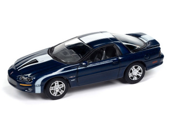 Johnny Lightning Nickey 2002 Chevrolet Camaro ZL1 in Metallic Blue with White Stripes - 12 Piece Solid Case