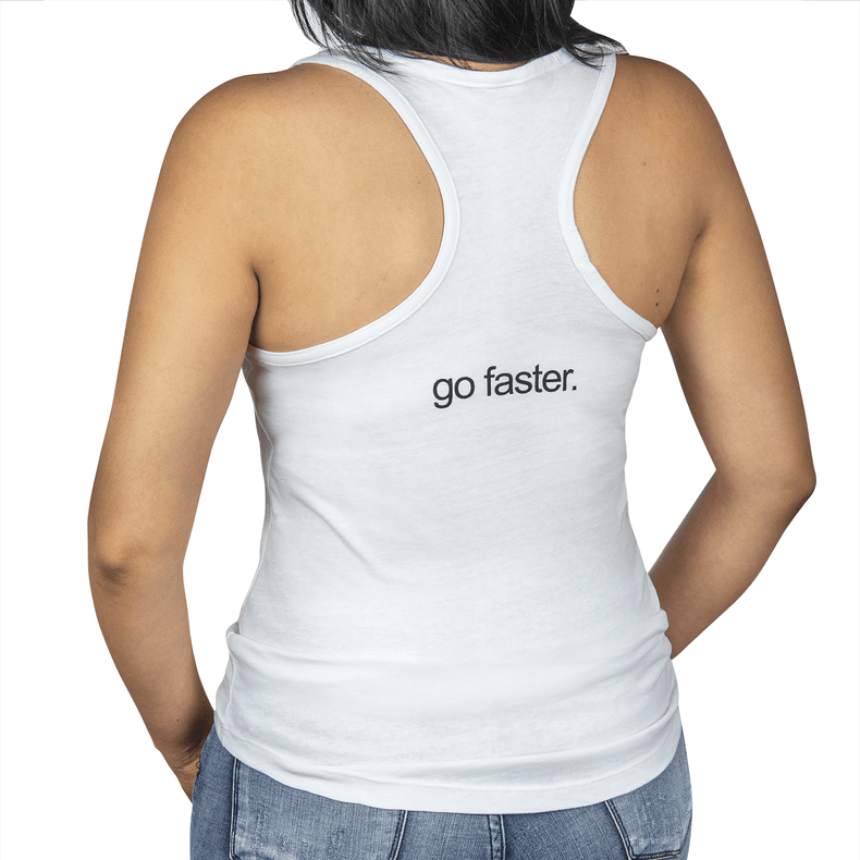 Ladies Go Faster Tank Top Medium - White