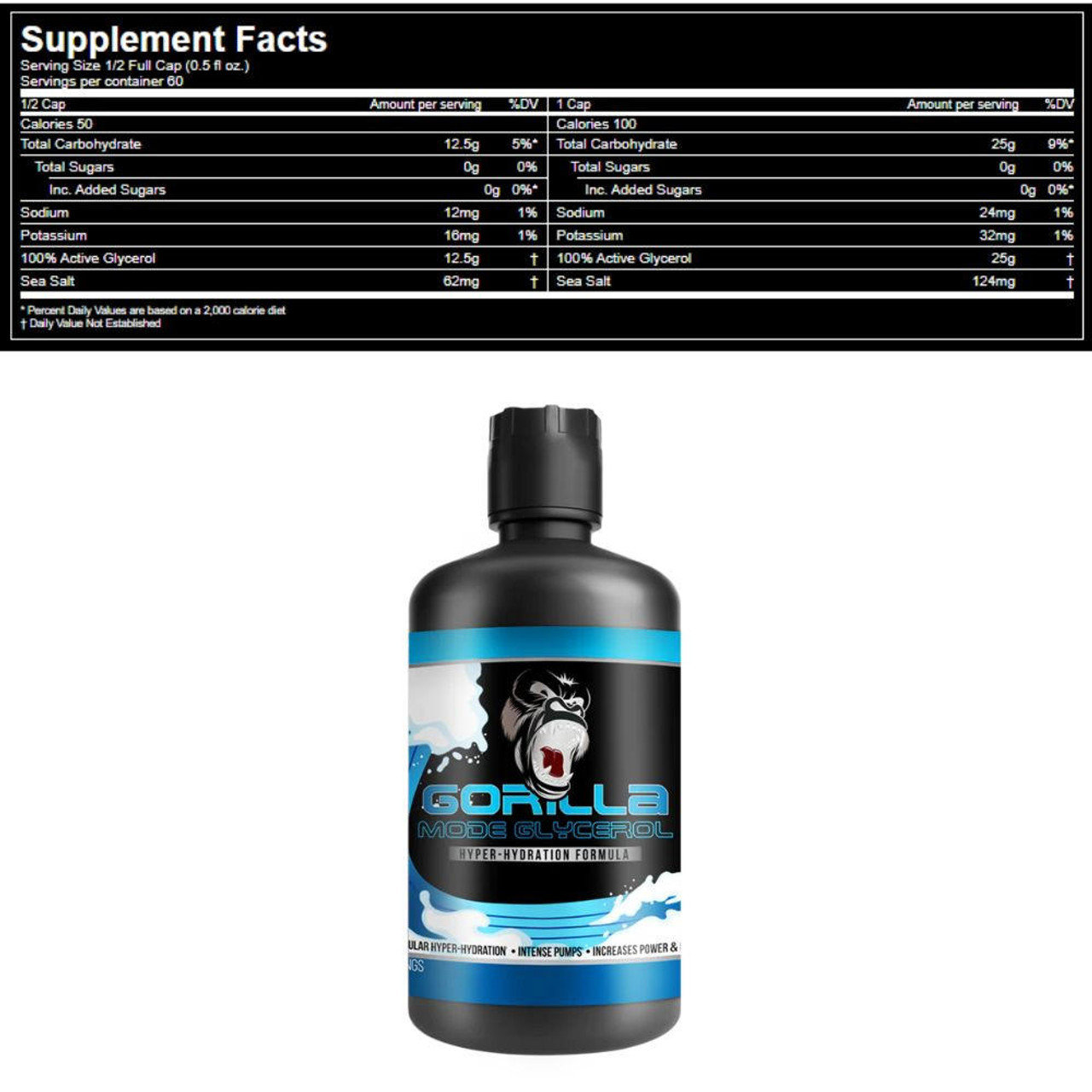 Gorilla Mind Gorilla Mode Liquid Glycerol 60 Servings - Best Price Nutrition