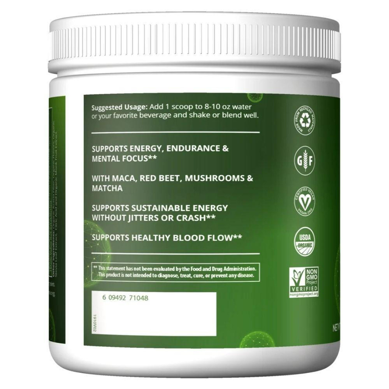 Organic Go Pre-Workout Sweet Beet Sustained Energy Blend with Adaptogens