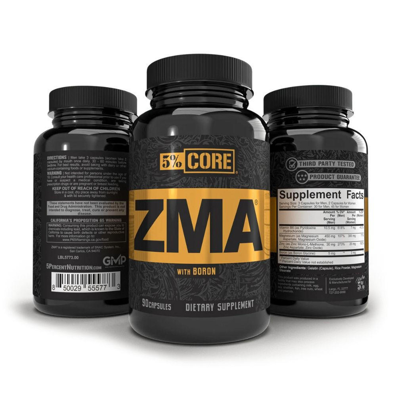 5% Nutrition ZMA w/Boron - 180 Cap