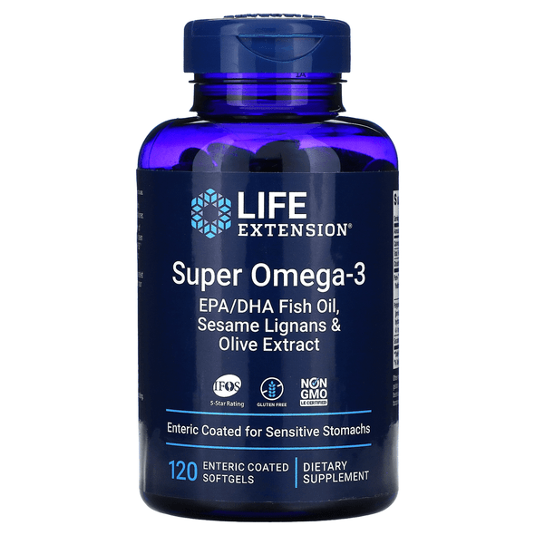  Life Extension Super Omega-3 EPA/DHA Fish Oil 120 Softgels 