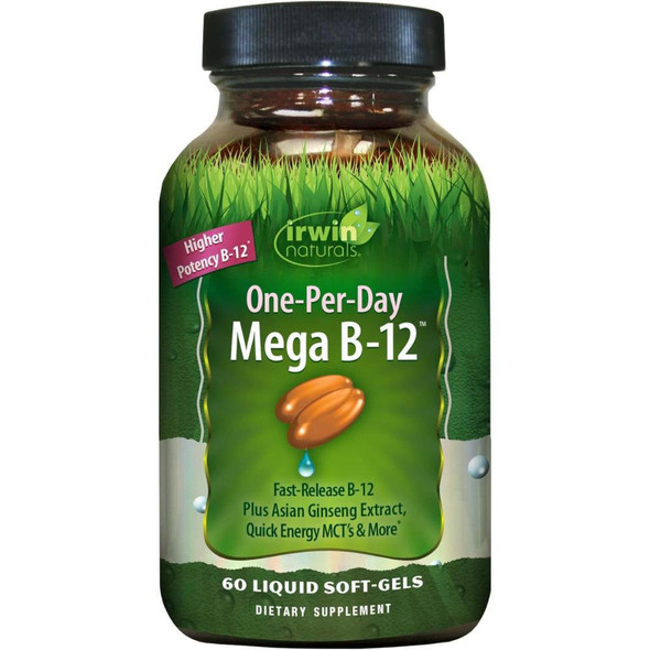  Irwin Naturals One-Per-Day Mega B-12 60 Softgels 