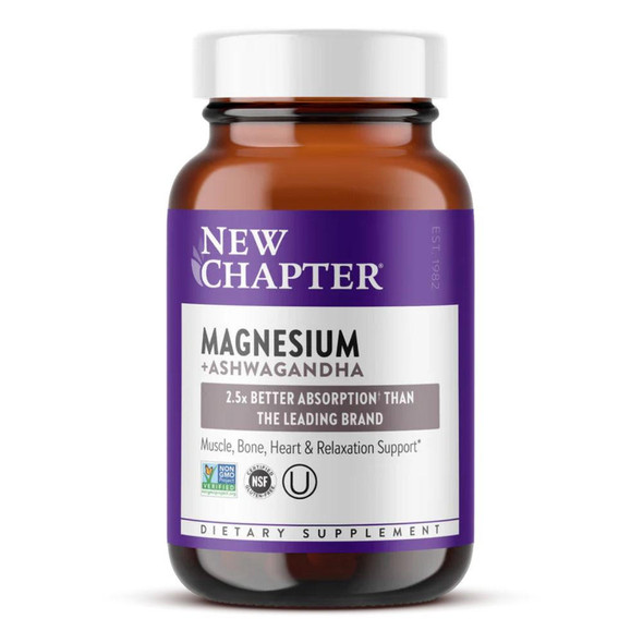  New Chapter Magnesium + Ashwagandha 90 Tablets 