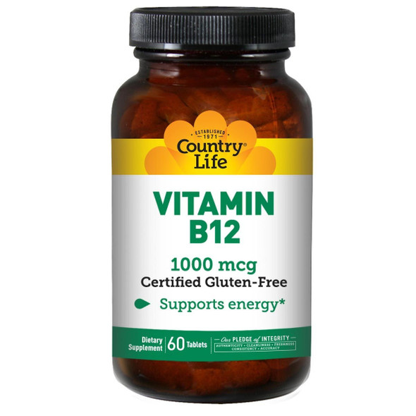  Country Life Vitamin B-12 1000mcg 60 Tabs 