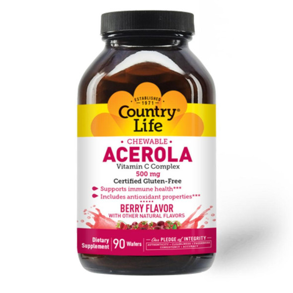  Country Life Acerola C 500 mg w/Bioflavanoids and Rutin 90 tabs 