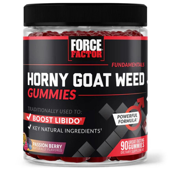  Force Factor Horny Goat Weed Gummies Passion Berry 90 Count 