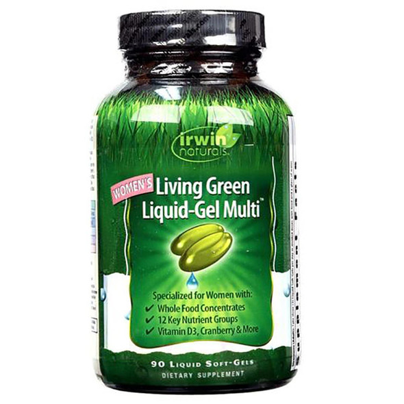  Irwin Naturals Women's Living Green Liquid-Gel Multi 90 Gels 