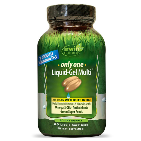  Irwin Naturals Only One Liquid-Gel Multi without Iron 60 Liquid Softgels 