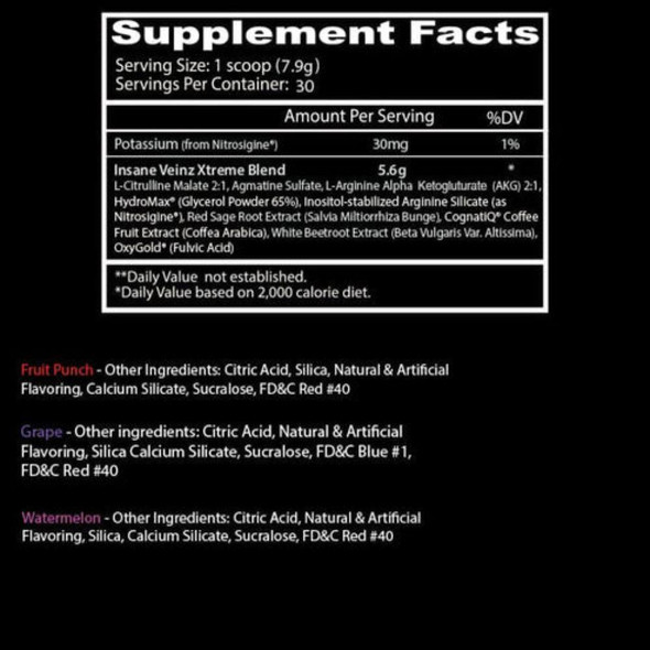  Insane Labz Insane Veinz Xtreme 30 Servings 