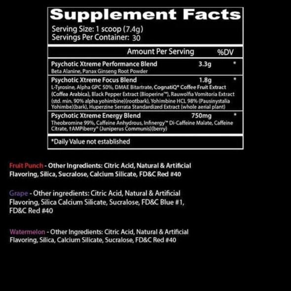  Insane Labz Psychotic Xtreme 30 Servings 