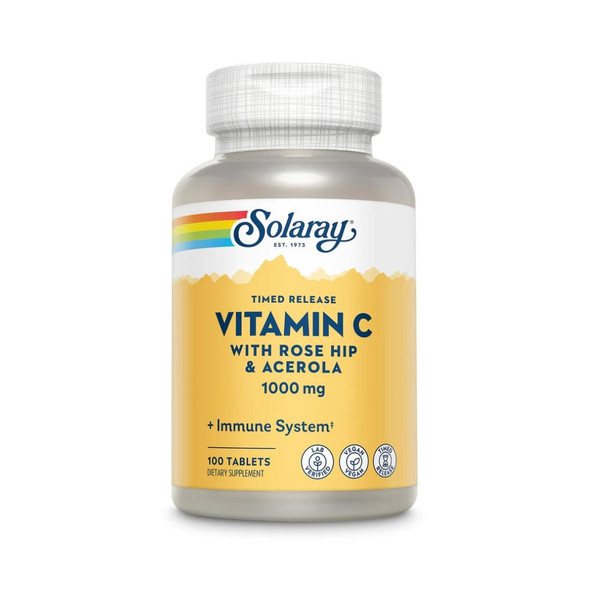 Solaray Two Stage Time Released Vitamin C 1000mg 100 Tabs 