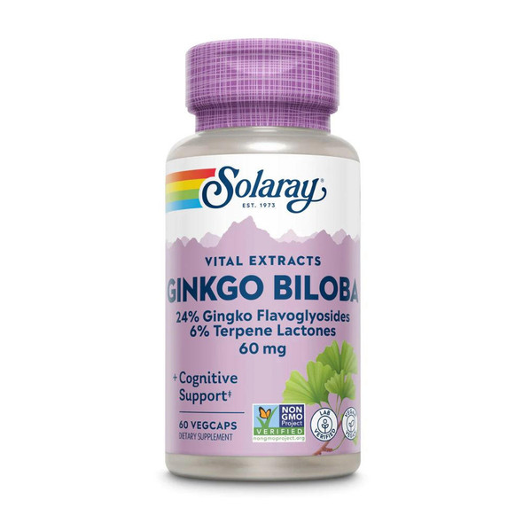  Solaray Ginkgo Biloba Extract 60mg 60 Caps 