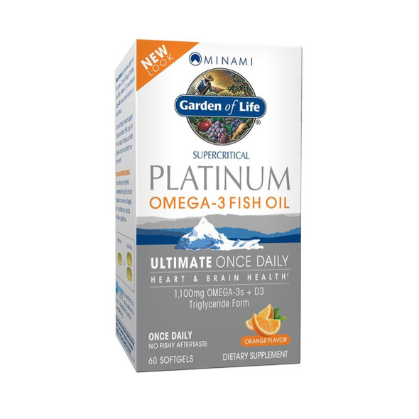  Minami Nutrition Platinum Ultimate Once Daily Omega-3 + D3 Orange Flavor 60 Gels 